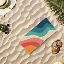 旅行必备 | 超大超柔软超细纤维沙滩巾 - 速干、无沙、毛绒、轻便、带有鲜艳的条纹设计 - 非常适合海滩、泳池、旅行等 - 情人节和圣帕特里克节浴室装饰夏季海滩必备品的理想礼物