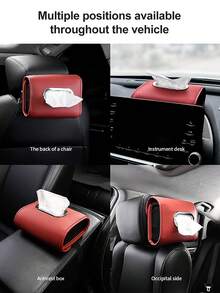 1 Car Tissue Box, Tissue Drawer Box, Visor Tissue Box And Mask Holder, Non-Slip Design, Universal Elegant Car Interior Accessories, Suitable For Cars, SUVs, Trucks (Rectangular) - Type a - View 13