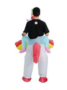 1 Stück buntes aufblasbares Einhorn Kostüm, süße Cartoon-Spaßfigur, geeignet für Halloween, Weihnachten, Feiertage, Geburtstagsfeiern, Cosplay, unisex