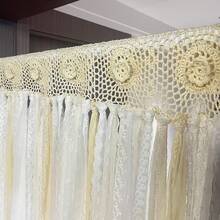 Boho Valances Handmade Cotton Crochet Lace Valance Living Room Hollow Cafe Curtains Macrame Kitchen Curtain Wall Decor, 16 L X 40 Ivory & Beige - Ngà voi - Xem 2
