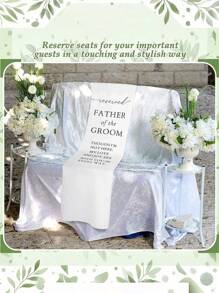 1pc/2pcs- Father Of The Groom Wedding Memorial Reserved Chair Sign In Parent's Love Memory Celebration From Heaven Wedding Banner Memorial Sign Sympathy Memory Gift