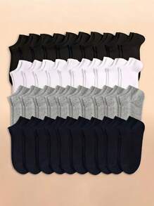 10/15/20/40 pares de calcetines tobilleros de unicolor, transpirables y absorbentes del sudor, calcetines unisex para niños para primavera/verano/todo el año