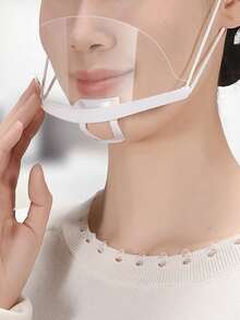 10/20片装透明口罩餐饮专用服务员防唾液食品卫生塑料防护罩