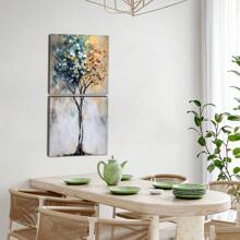 1pc Unframed Canvas Painting Abstract Fortune Tree Art, Unframed Wall Decor, Fashion Theme, Great For Living Room, Bedroom, Office, Bathroom, Bar, Hallway - Home Decor Gifts, Posters, Wall Art, Room Decoration Stuff, Modern