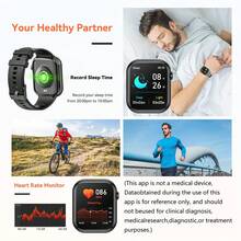 Hwagol 2025 Upgrade Smartwatch (Anrufe/Wählen unterstützt), 1,85" Display, 230mAh Akkukapazität, Unisex, Fitness Tracker, Mehrere Sportmodi, Schrittzähler, Kalorienrechner, Schlafüberwachung, Herzfrequenzmonitor, kompatibel mit Android und iOS - Schwarz - Übersicht 6