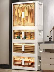 Folding Wardrobe For Home/Bedroom, Free Installation Easy Clothes Cabinet, Children's Closet Organizer Storage Cabinet - Multicolor - View 8