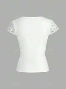 Top casual a maglia a maniche corte con taglio casual per donne, adatto per l'estate