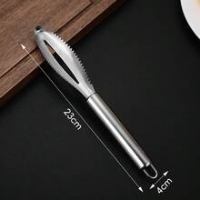 Multifunctional Fish Descaler, Thick Stainless Steel Fish Scaler Cleaner For Home Kitchen Seafood Tools - Silver - View 4