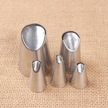 5pcs Stainless Steel Chrysanthemum Piping Nozzle Set, Ruffle Cream Pastry Tip Cake Decorating Tools - Silver - View 4