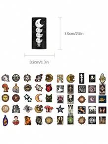 50pcs Mysterious Heavenly Curse Decorative Sticker Pack For Phone Case, Journal, Guitar, Helmet, Skateboard, Laptop, Self-Adhesive Art Decal