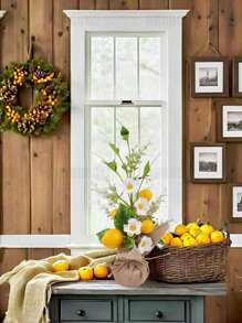 1PC Artificial Lemon Tree Real Mini Suitable For Home Kitchen Balcony Office Living Room Dining Table Decoration