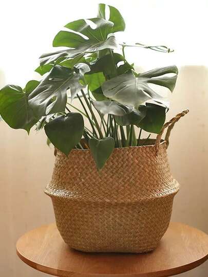 1 szt. Duży ręcznie robiony pleciony kosz do przechowywania roślin winorośli, retro rattanowa tkana doniczka do ogrodu, wystrój wnętrz i na zewnątrz