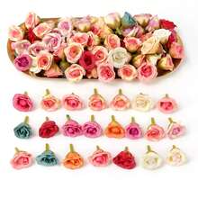 20Pcs 2cm Mini Rose Artificial Flowers Heads For Home Decor Wedding Decoration Fake Flowers DIY Wreath Scrapbook Gifts Accessory
