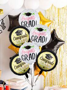 10pcs Graduation Decoration Balloon Set, Includes 18-Inch Graduation Congratulations Round Balloons, Suitable For Graduation Party Decor, Graduation Celebration, 2026 Graduation Atmosphere Decoration - Multicolor - View 6