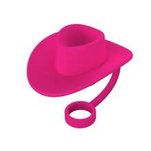 1/3 pezzi Tappo riutilizzabile in silicone anti-polvere - Set copertura per cannucce, cappello da cowboy, tappo in stile cartoni animati (adatto a misure universali da 6-10mm)