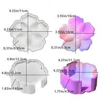 1PC Floral Coaster Storage Box Silicone Mold - DIY Cherry Blossom Coaster Making Kit, Resin Casting Mold For Handmade Crafts - Transparent White - View 11