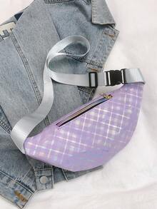 Cross-Border 2025 New Waist Bag Multifunctional Messenger Bag Fashion Laser Waist Bag Waterproof Sports Waist Bag Mobile Phone Bag - Purple - View 9