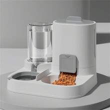 1pc Automatic Cat Water & Food Bowl, Anti-Spill Large Capacity 2-In-1 Pet Feeder