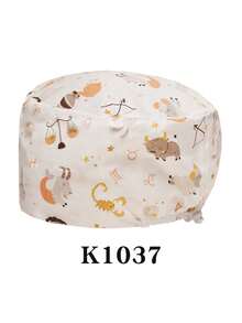 1pc Adjustable And Breathable Cartoon Ocean Pattern Polyester Fabric Gardening/Pet/Chef/Nurse Cap, Suitable For All Seasons - Multicolor - View 17