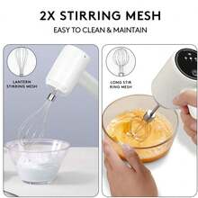 XO Chef Lab Hand Whisk Electric | 3 Speed Handheld Mixer | Two Whisk Mount Baking Mixer | Cordless Electric Hand Mixer For Eggs, Soups, Cream, Batters | Portable, Wireless & Rechargeable (White) - trắng - Xem 2