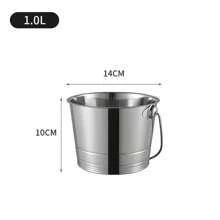 1 pieza Cubo de hielo portátil de acero inoxidable dorado - Accesorio de almacenamiento de bebidas para barbacoa y fiestas al aire libre, Verano, Conjuntos de verano