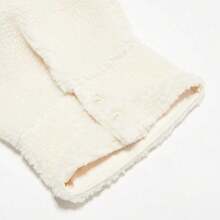 Adidas Clover Design 时尚运动羊毛夹克，女式立领拉链飞行员夹克 HC6602 - 米色 - 查看 4