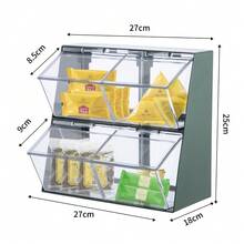 Station Multifunctional Tea Bag Storage With Lid Double Layer Four Grid Tea Bag Storage Box Suitable For Kitchen Bedroom And Office Desktop - Green - View 3