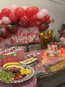 12pcs Strawberry Pattern Gift Bags, Birthday Party Favor Bags, Suitable For Birthday Parties, Themed Events, Holidays And Celebrations
