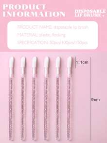 HMQ beauty 100pcs Crystal Lash Cleaning Brushes, Disposable Eyebrow Brush, Mascara Wands Eyelash Makeup Applicator Tools - Pink - View 6