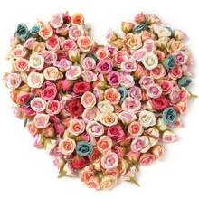 20Pcs 2cm Mini Rose Artificial Flowers Heads For Home Decor Wedding Decoration Fake Flowers DIY Wreath Scrapbook Gifts Accessory