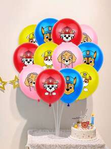 Paw Patrol 12 pulgadas Globos de látex con diseño de equipo de perros para decoración de fiestas, decoración de sitios, fiestas, temporada de regreso a clases, Día de la Madre, Día de Acción de Gracias, Navidad