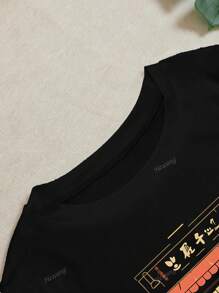 Maglietta casual da donna a maniche corte con scollo tondo