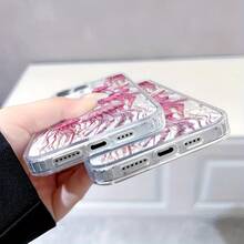 Pink Jellyfish Art Element Pattern Printing Mobile Phone Case Is Suitable For IPhone16 15 14 13 12ProMAX Soft Edge 11 Shock-Proof Protective Case, Suitable For Gifts For Male And Girlfriend - trong suốt - Xem 5