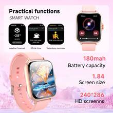 SIMSONLAB 2025新款男女通用智能手表，TFT高分辨率屏幕，多种运动模式，计步器，运动追踪，音乐控制，相机控制，简约设计，支持多语言