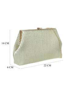 Girly Handbags Womens Glitter Pleated Retro Evening Clutch Bag - Gold - View 3