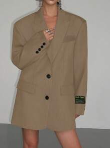 Women's Lightweight Blazer.This Casual Yet Distinctive Mid-Length Formal Peaked Lapel Jacket Is Suitable For Occasions Such As Banquets, Weddings, Festivals, Parties, And Outings. It Is An Elegant And Chic Women's Clothing Piece For Autumn.