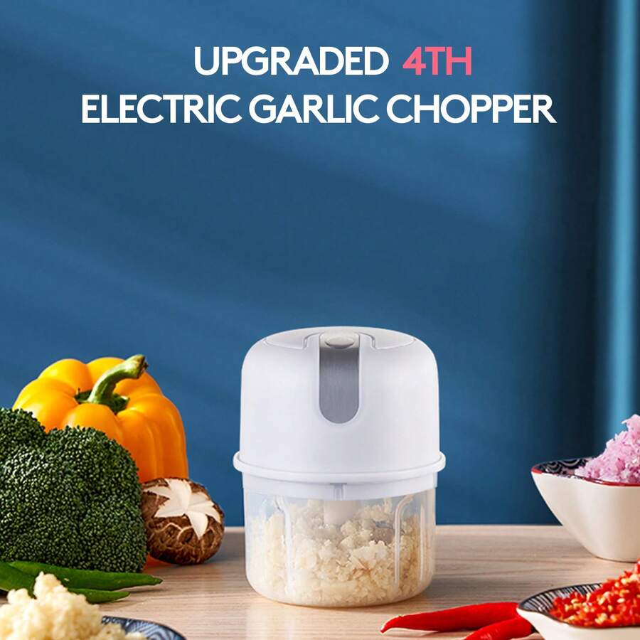 1 Electric Mini Garlic Chopper, 100ML Food Chopper Garlic Mincer USB, Vegetable Chopper, Onion Chopper, Portable Small Food Processor For Garlic, Ginger, Chili, Vegetables, Chop, Mince, & Blend In Seconds-Your Kitchen's New Best Friend - trắng - Xem 1