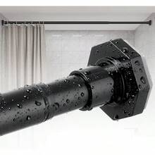 Tension Shower Curtain Rods No Drilling, 29 To 85 Inch, Spring Tension Curtain Rods For Windows, Adjustable Shower Rod For Bathroom, Heavy Duty Tension Rods Fits Various Wall Types, Black-Good - 黑色 - 查看 1