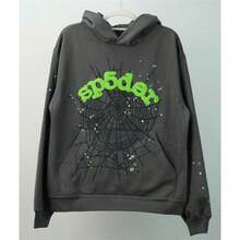 2-Piece Hip-Hop Fashion Printed Sweatshirt Set For Loose Hooded Sports Sweatshirts For Men And Women - Xám - Xem 4