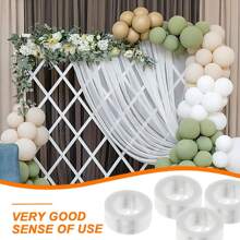 3pcs Balloon Strips Party Supplies, 16.4Ft White Balloon Arch Decoration For Wedding, Party, Birthday, Graduation
