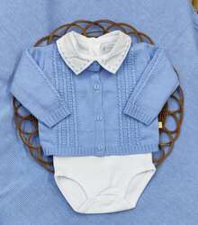 Luxury Knit Maternity Outfit For Girls Dress - Blue - View 4