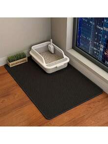 1件随机颜色猫砂垫，猫爪垫，猫砂盆，狗厕所，防散猫砂垫，防拖猫砂盆，双层猫砂捕捉垫 - 彩色 - 查看 7