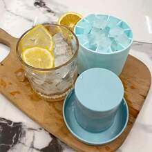 1 Pc Pink Silicone Portable Ice Mold, Easy Release Silicone Ice Cube Mold, Holds Up Pinch Cup Ice Bucket Circular Silicone Ice Cube Mold Ice Storage Box Easy To Peel Off Ice Maker Cylinder Ice Making Machine