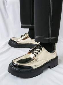 Casual Men Versatile Business Shoes, Korean Style Thick Sole Lightweight Dress Shoes For Work, Party, Wedding, Fashion