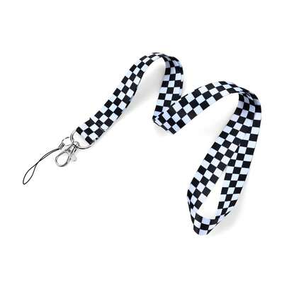 简约黑色、白色、粉色、紫色、网格印花柔软亲肤挂绳，百搭时尚项链带，可挂相机、手机、身份证