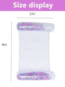 1pc Inflatable Pool Lounge Chair, Shiny Silver Sequin Adult Summer Swimming Pool And Beach Floating Pad, Party Accessory, Perfect Summer Gift, Floating Pool Raft For Adult Vacation Fun And Relaxation, Beach Essentials - Multicolor - View 3