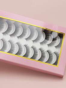 10 Pairs Eyelashes Of Natural False Eyelashes Fluffy Soft Dramatic 3D Mink Eye Multi-Layer Mascara Short Thick Extension Bulk False Eyelashes Black Thin Long Eyelashes 3D Mink Lashes Long Wispy Eyelashes - Natural Lashes - View 6