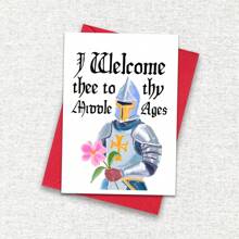 Welcome To Medieval Birthday Cards, Senior Birthday Cards, 40th Birthday Cards, Medieval Knight Birthday Cards, Renaissance Birthday Cards, Birthday Party Cards, Funny Cards, Cute Cards