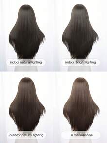 1 件合成耐热直发假发黑色，由纤维制成，适合日常使用，自然逼真的假发