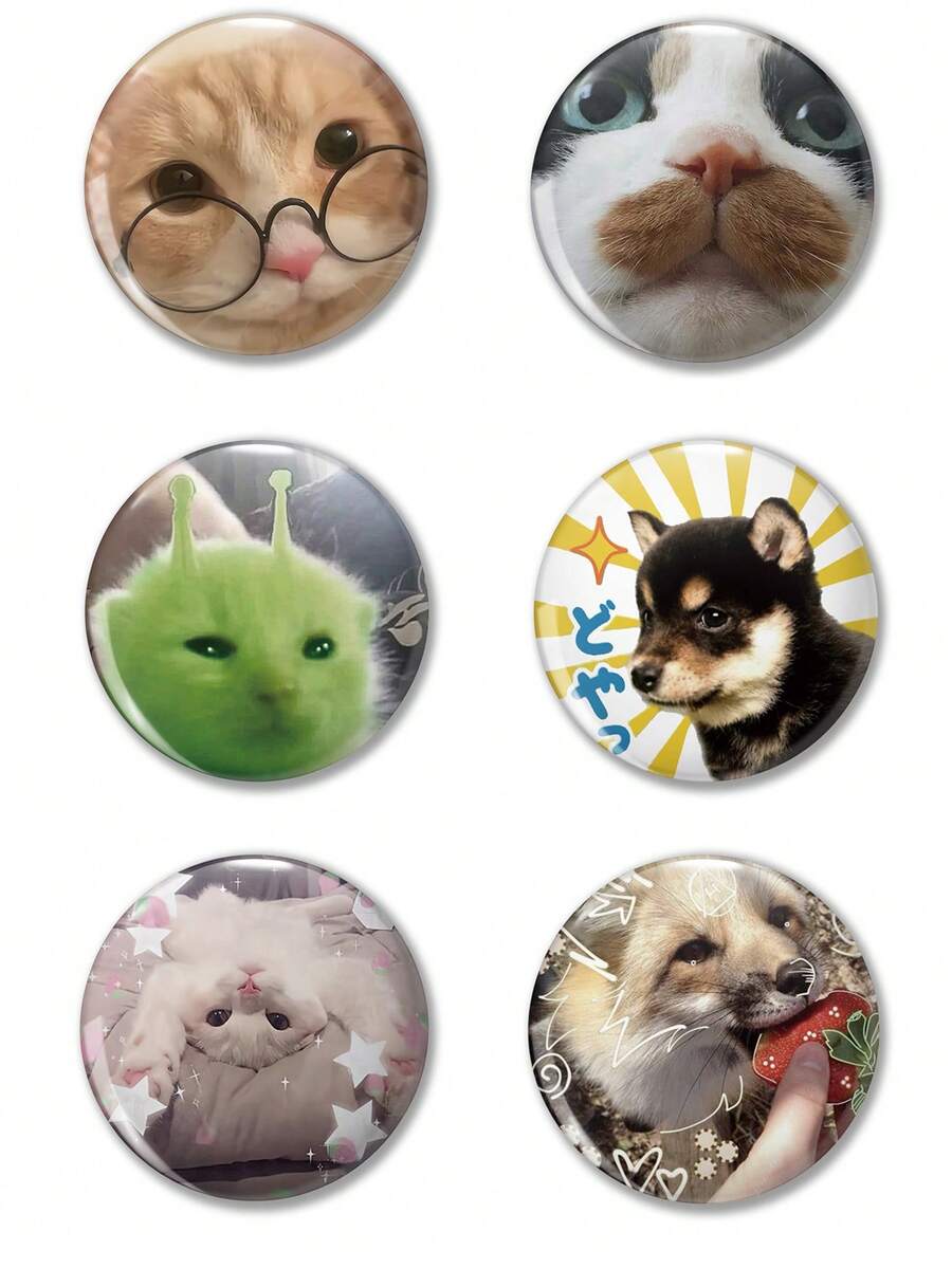 趣味图案徽章胸针、女士翻领别针、服装装饰别针、包袋配饰，送给朋友、家人、老师和同学的有趣礼物 - 彩色 - 查看 1